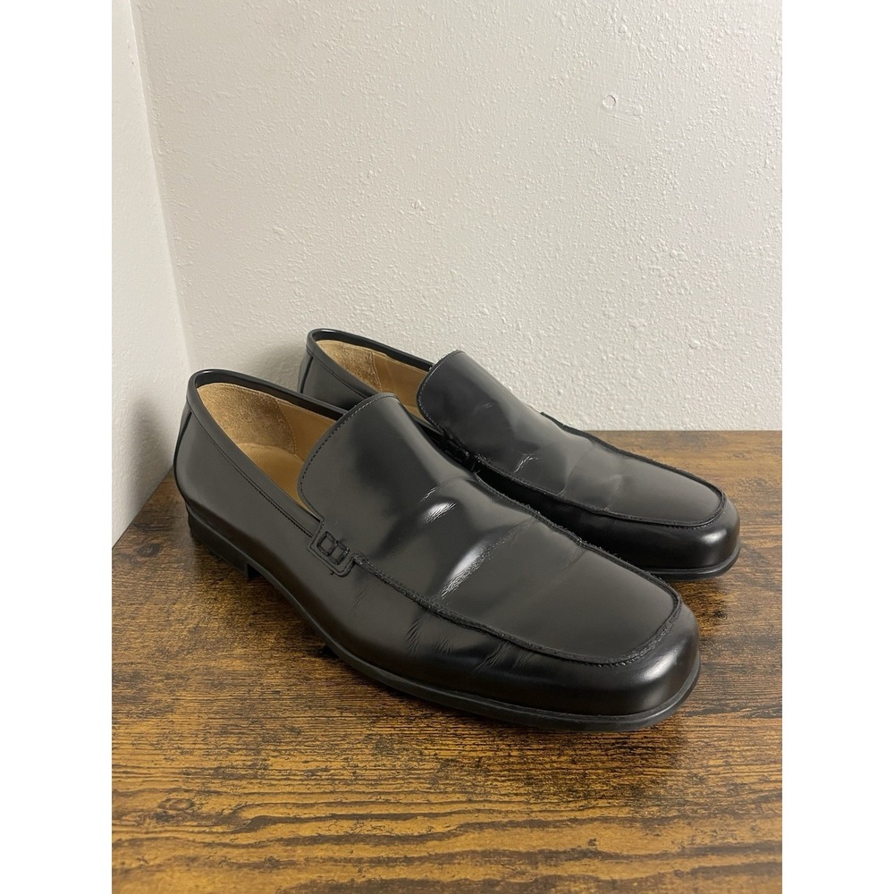 Vintage Coach Jerry Loafers Mens 13 EU 47 Black Leather Slip On Shoes Italy 90s